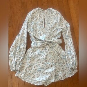 Saints + Secrets long balloon sleeve romper. XSmall
